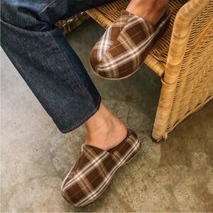 COCONUTS BELLA PLATFORM CLOG Plaid Brown Slip-On S